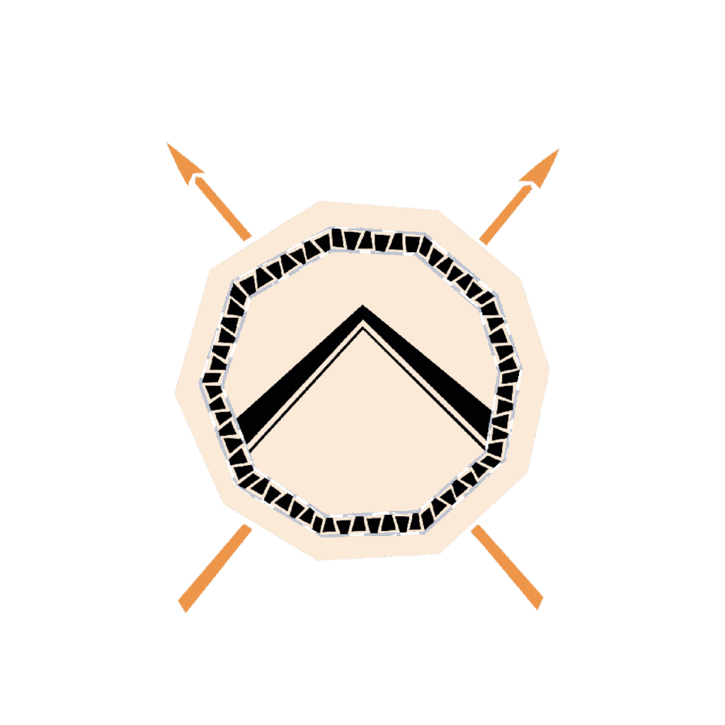 Shield with spears behind